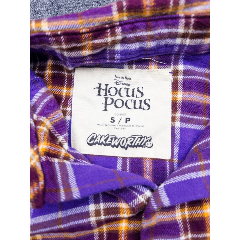 Disney Hocus Pocus Cakeworthy Purple Flannel Shirt Amuck Size Small - Picture 3 of 4
